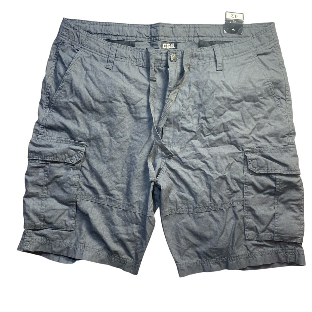 CSG Light Gray Cargo Shorts with‎ Casual Cotton Blend Size 42